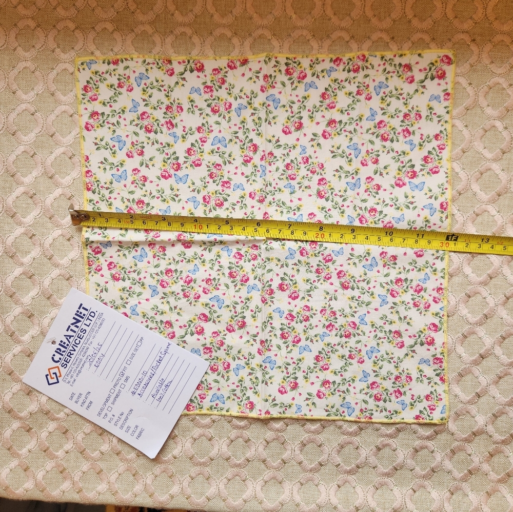 Eddy Misc. Placemat, Napkin and Pocket Square Samples in Yellow Floral - Picture 10 of 12